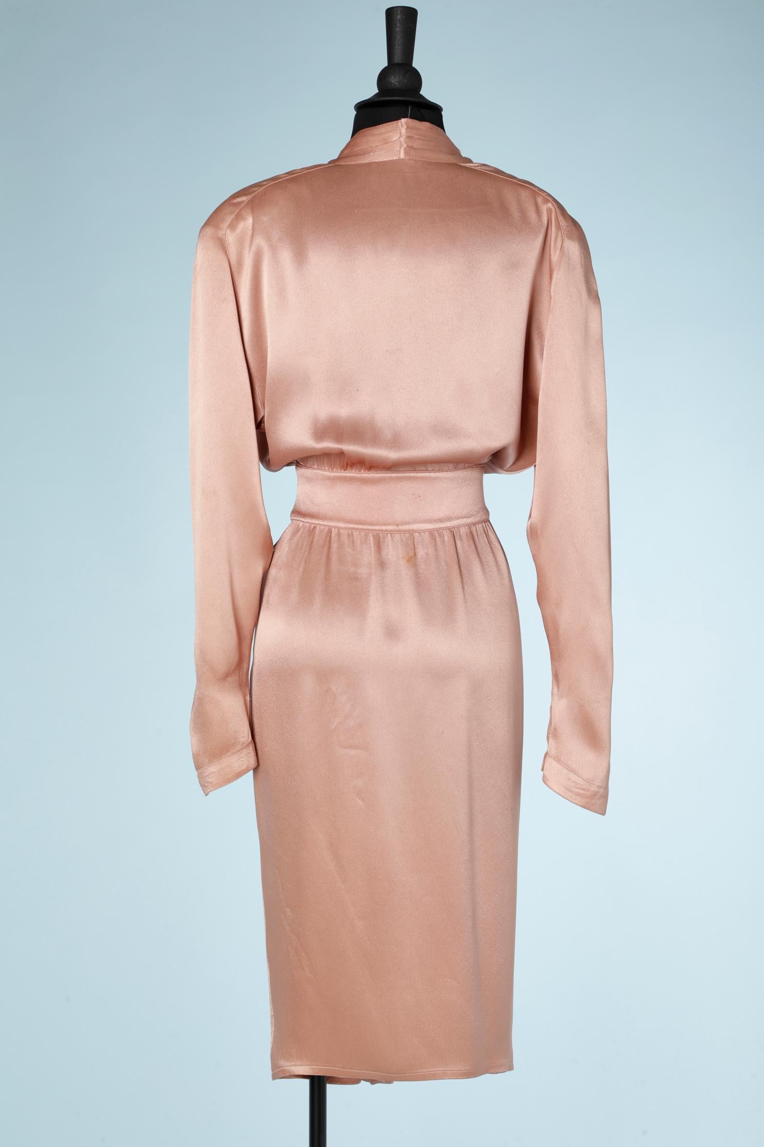 Pale pink rayon dress Thierry Mugler  1