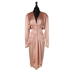 Vintage Pale pink rayon dress Thierry Mugler 