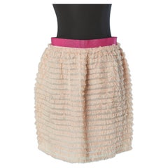 Zartrosa gerüschter Seidenrock D&G by DOLCE & Gabbana
