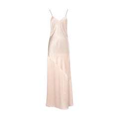 Pale pink satin long slip-dress Chantal Thomass Circa 1990's