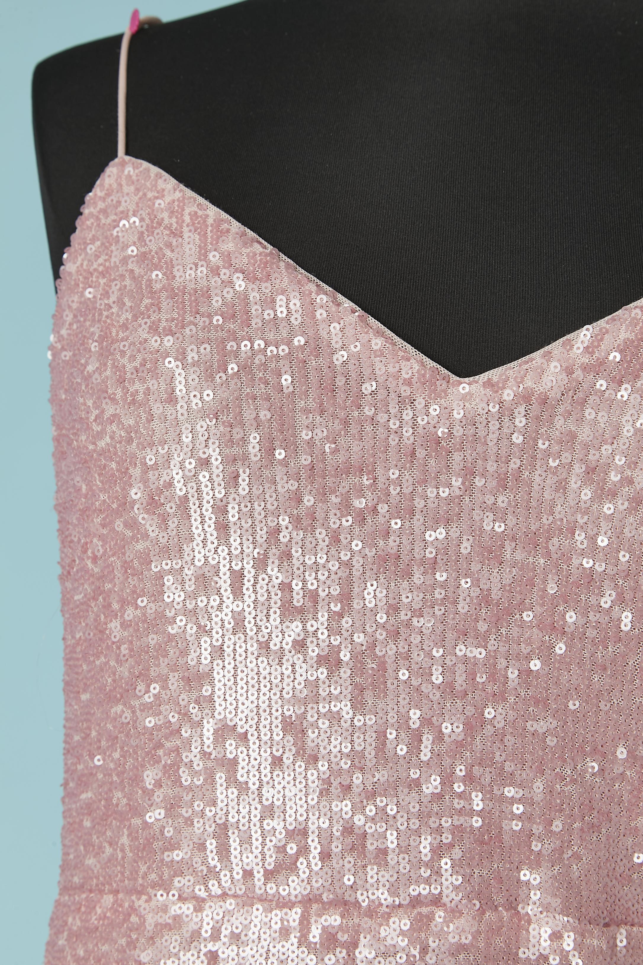 Marrone Abito da sera in paillettes rosa pallido Donna Karan (Nuovo) in vendita