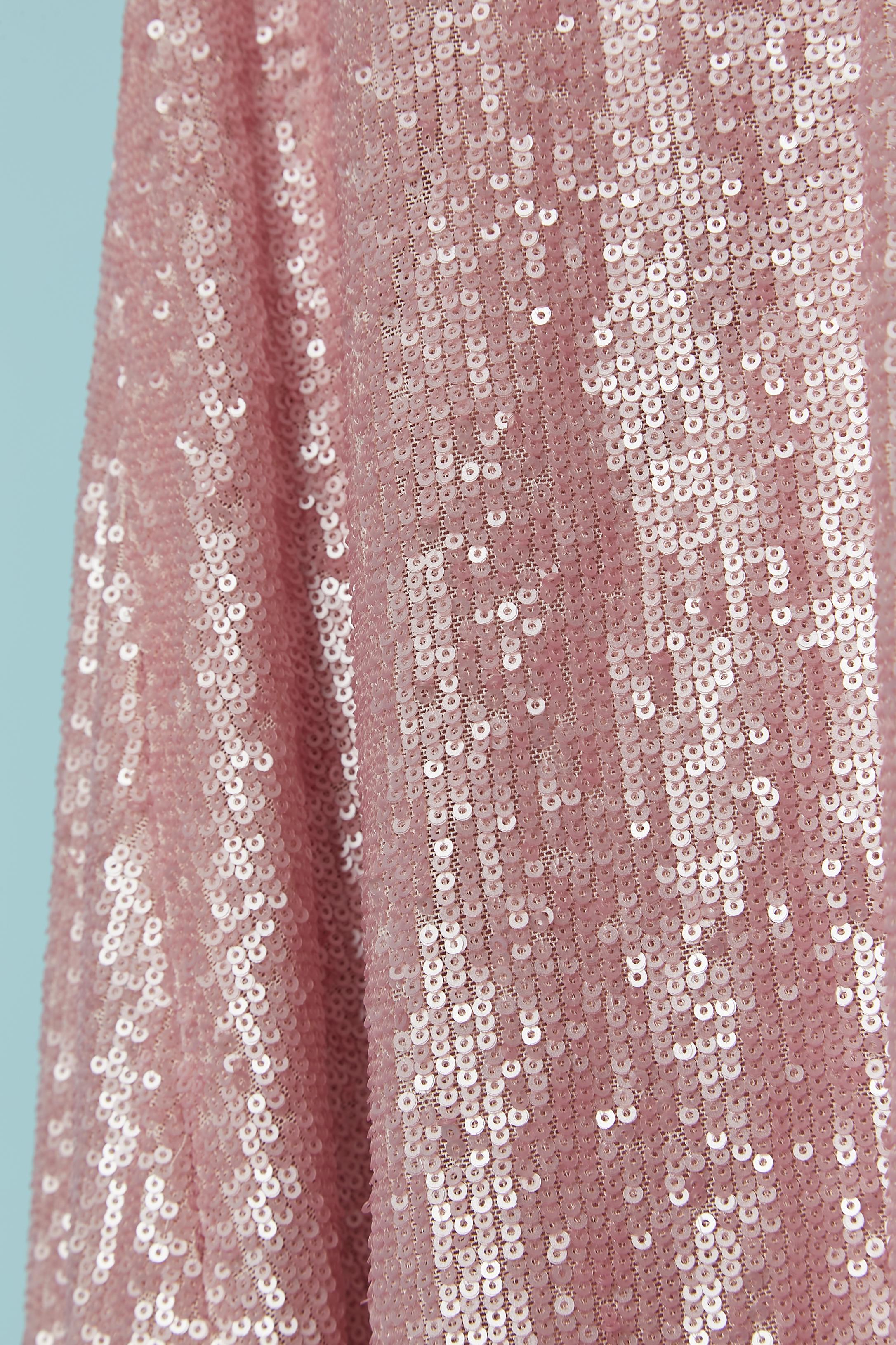 Abito da sera in paillettes rosa pallido Donna Karan (Nuovo) in vendita 1