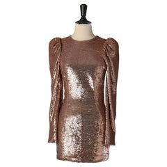 Pale pink sequin mini cocktail dress ALEXANDRE VAUTHIER