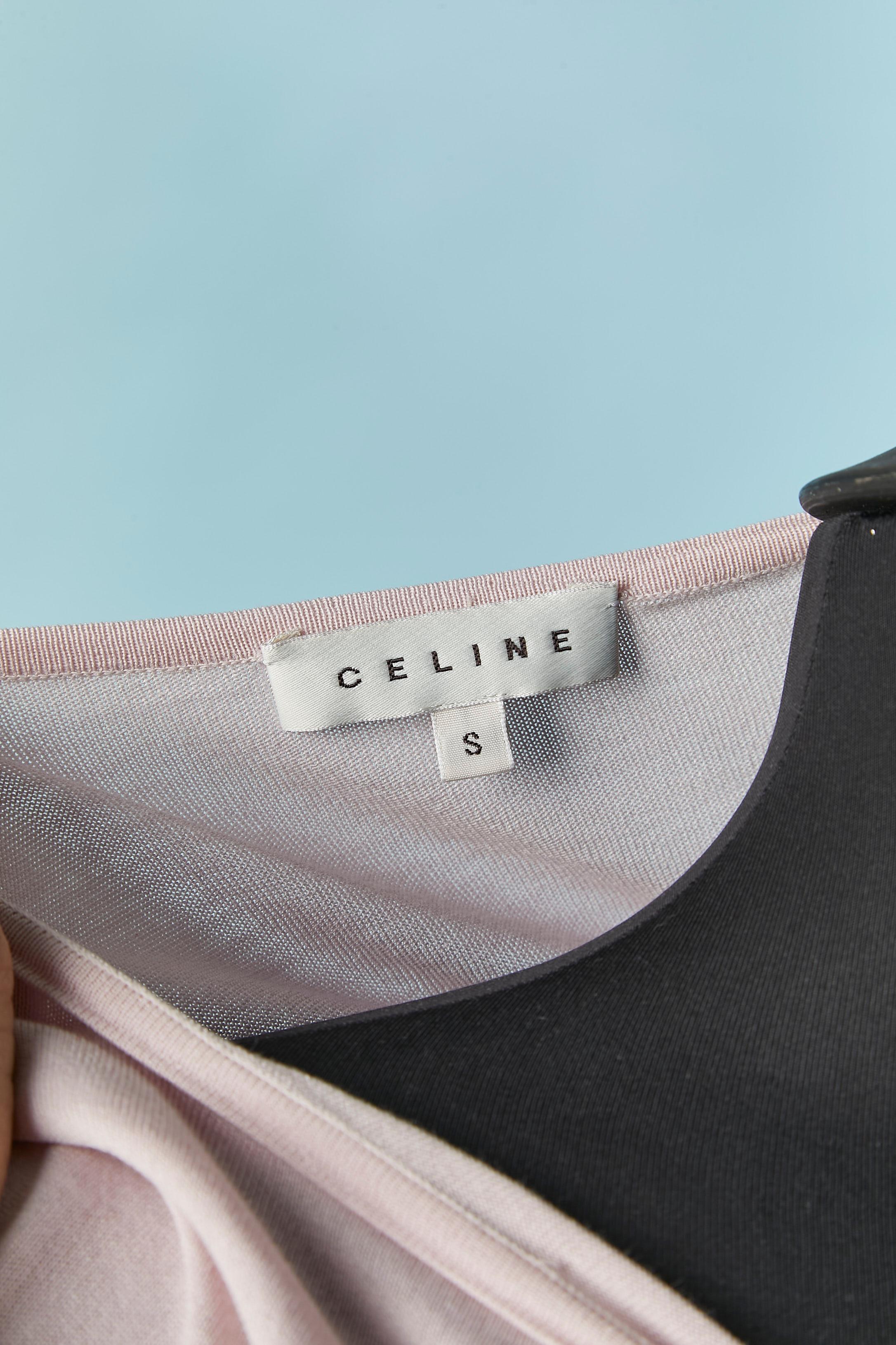 Women's Pale pink silk and cotton top with gather on the middle front CÉLINE For Sale