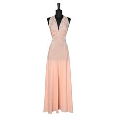Vintage Pale pink silk and lace sleeping gown Circa 1930