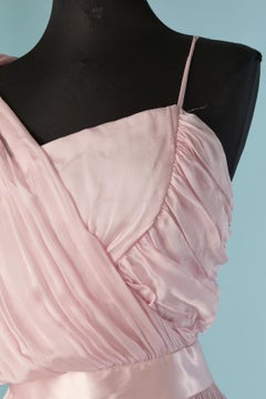 Vestido de noche asimétrico de seda rosa palo ALEXANDRE VAUTHIER