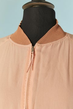Pale pink silk chiffon jacket with ribs edge JEAN-PAUL GAULTIER