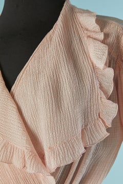 Pale pink silk chiffon wrap robe Circa 1930's