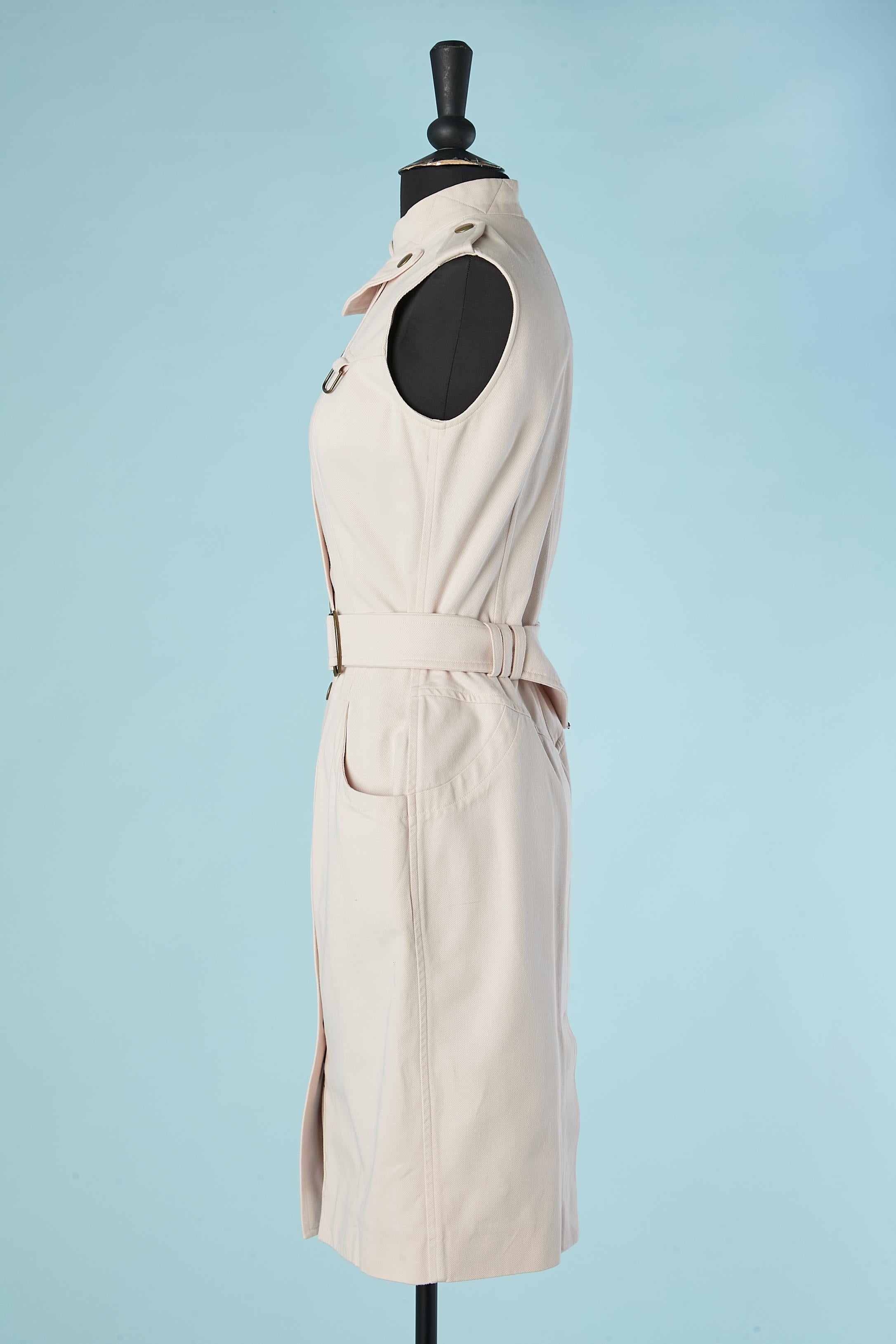 Pale pink sleeveless cotton dress with snap GIVENCHY For Sale 1