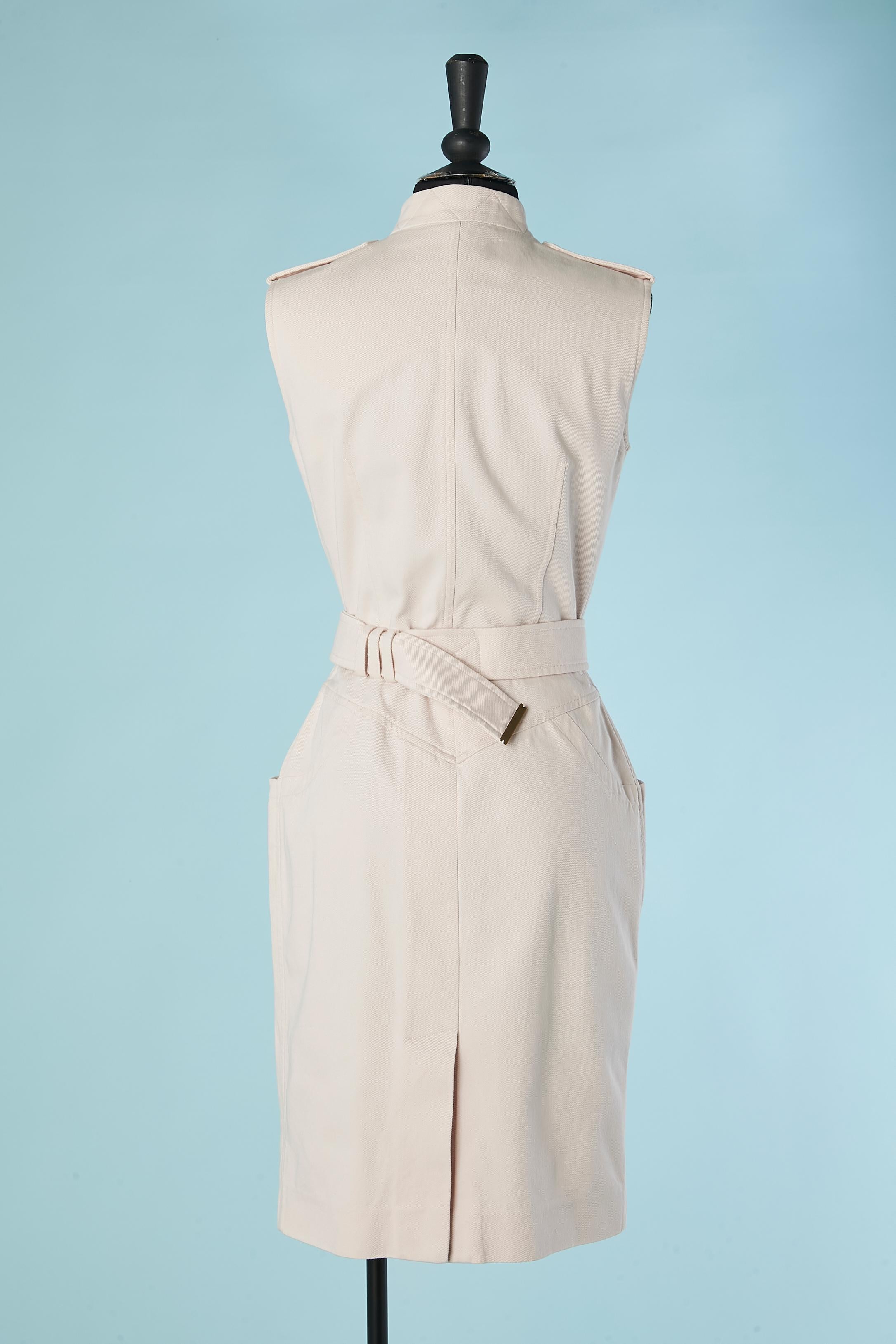 Pale pink sleeveless cotton dress with snap GIVENCHY For Sale 2