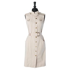 Pale pink sleeveless cotton dress with snap GIVENCHY
