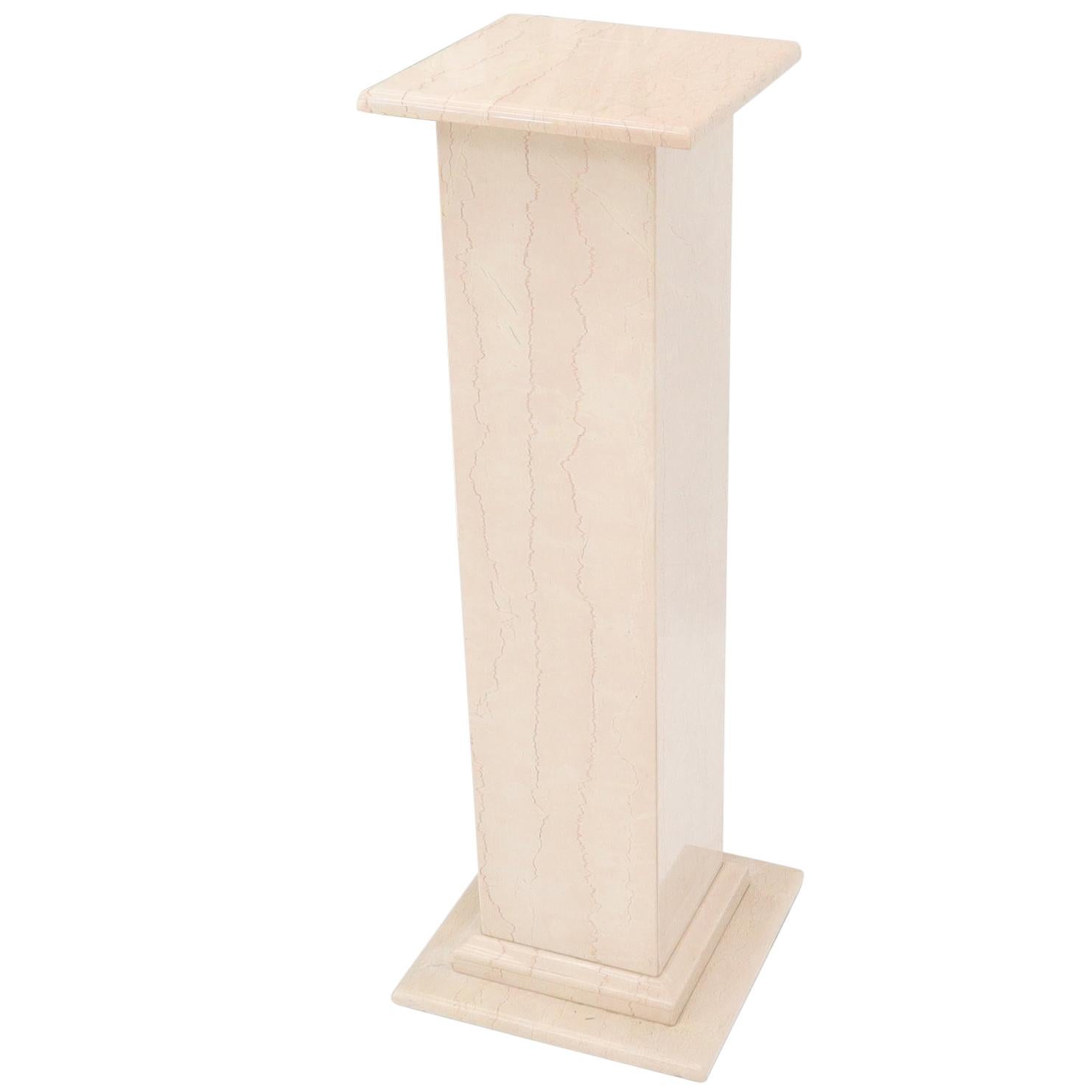 Pale Pink to White Marble Square Pedestal Stand For Sale