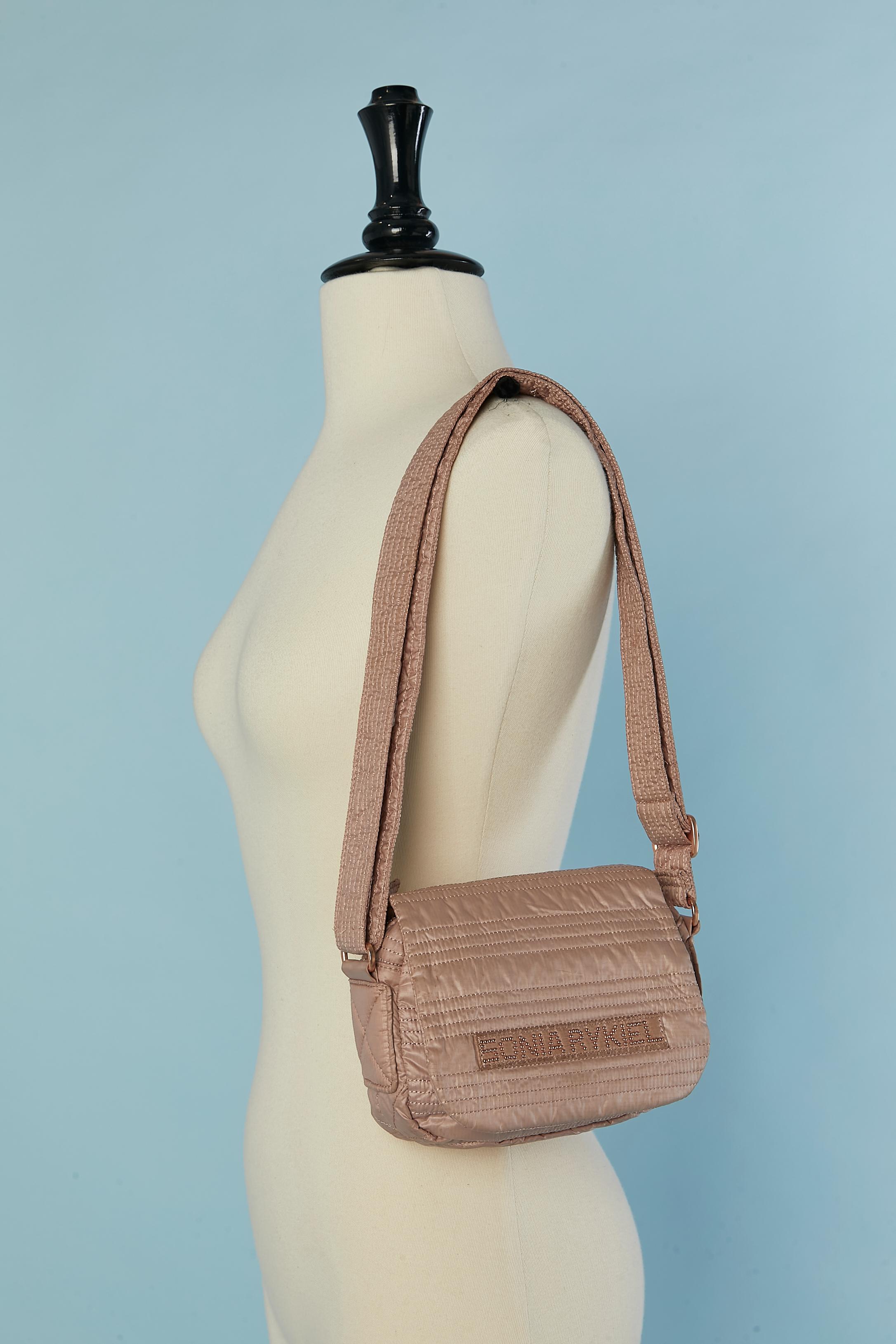 Women's Pale pink top-stitched fabric bag Sonia Rykiel 2011 For Sale