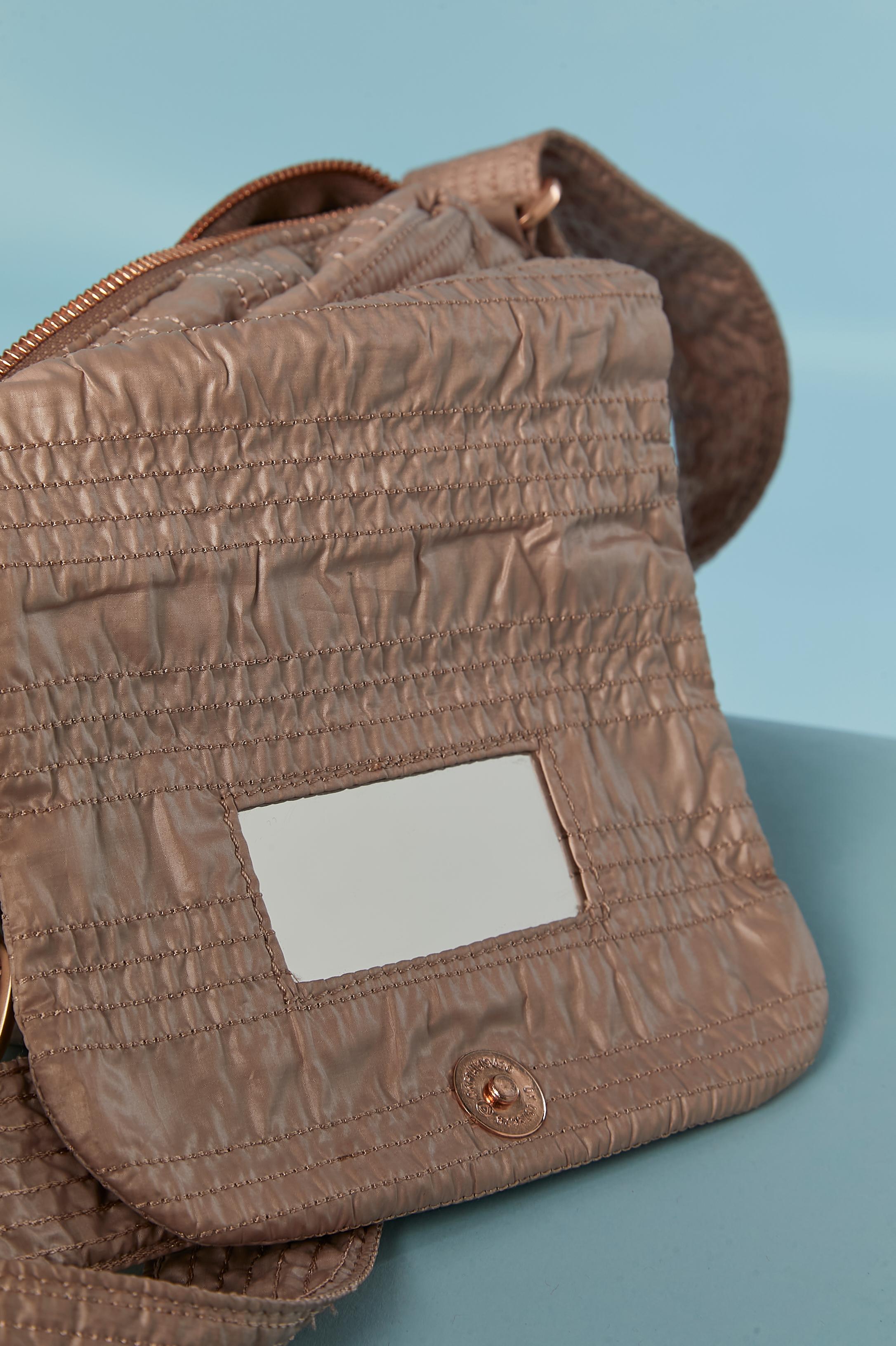 Pale pink top-stitched fabric bag Sonia Rykiel 2011 For Sale 3