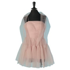 Mini vestido bustier de tul rosa palo ROMEO GIGLI R.G