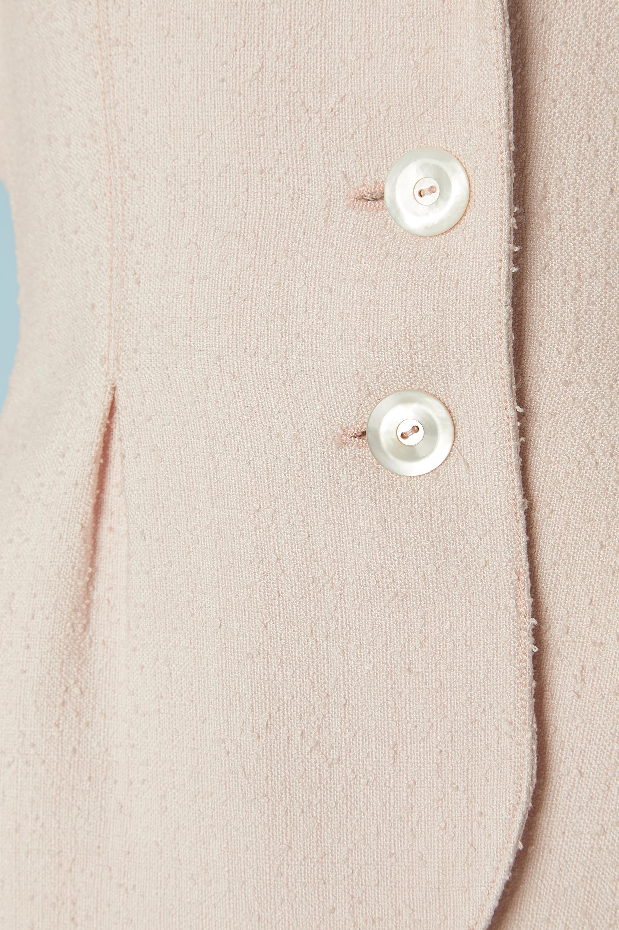 Beige Pale pink tweed skirt suit Valentino Boutique For Sale
