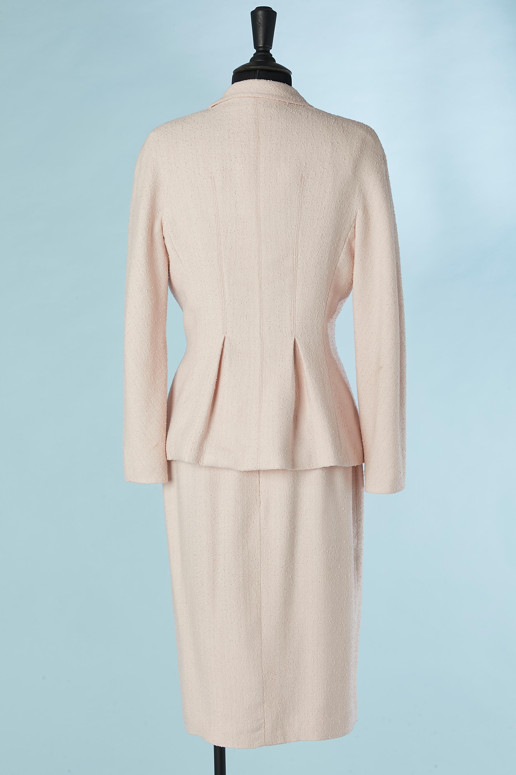Women's Pale pink tweed skirt suit Valentino Boutique For Sale