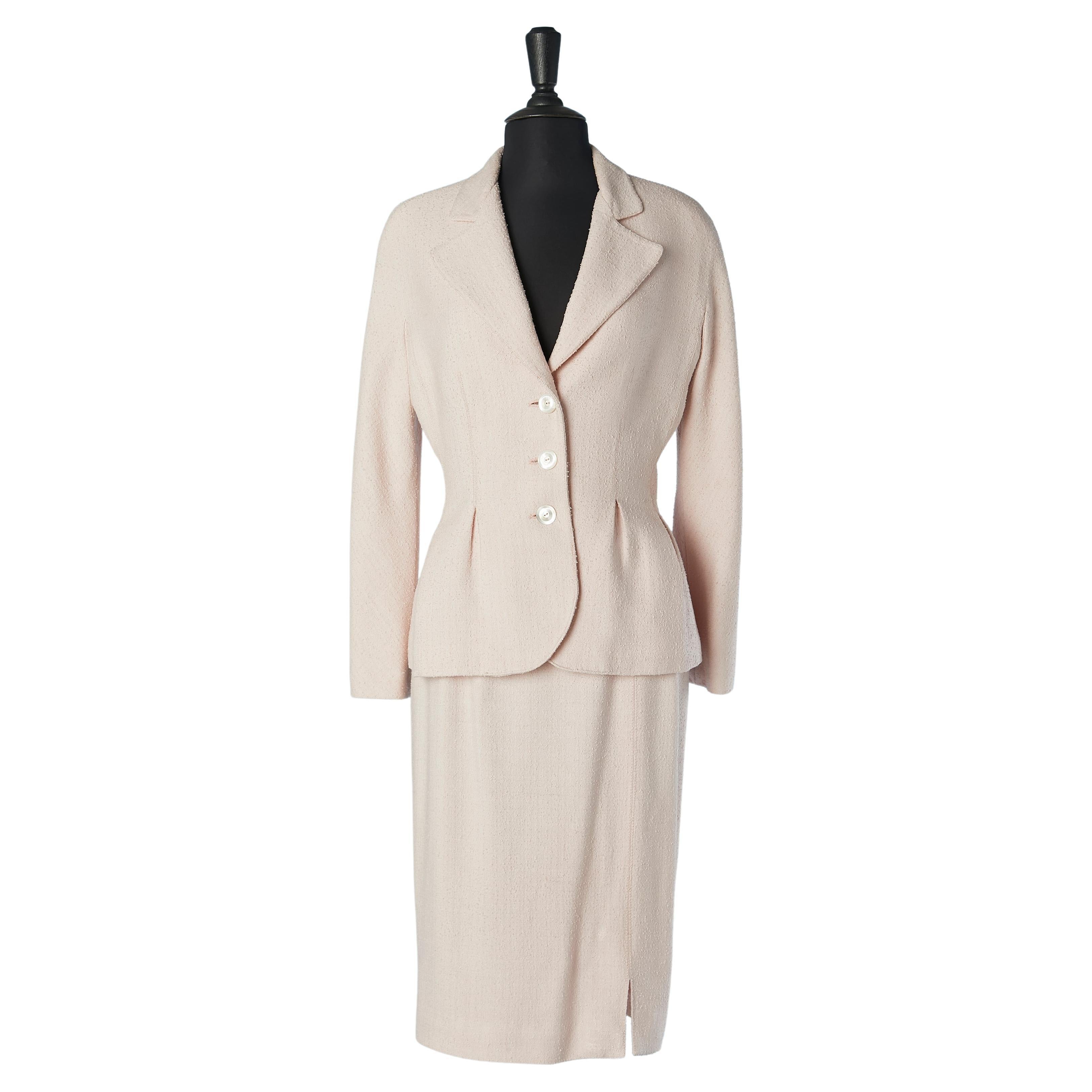 Pale pink tweed skirt suit Valentino Boutique For Sale