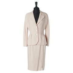 Retro Pale pink tweed skirt suit Valentino Boutique 