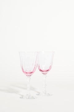 Pale Pink Wine Glasses Set of Six