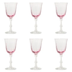 Pale Pink Wine Glasses Set of Six