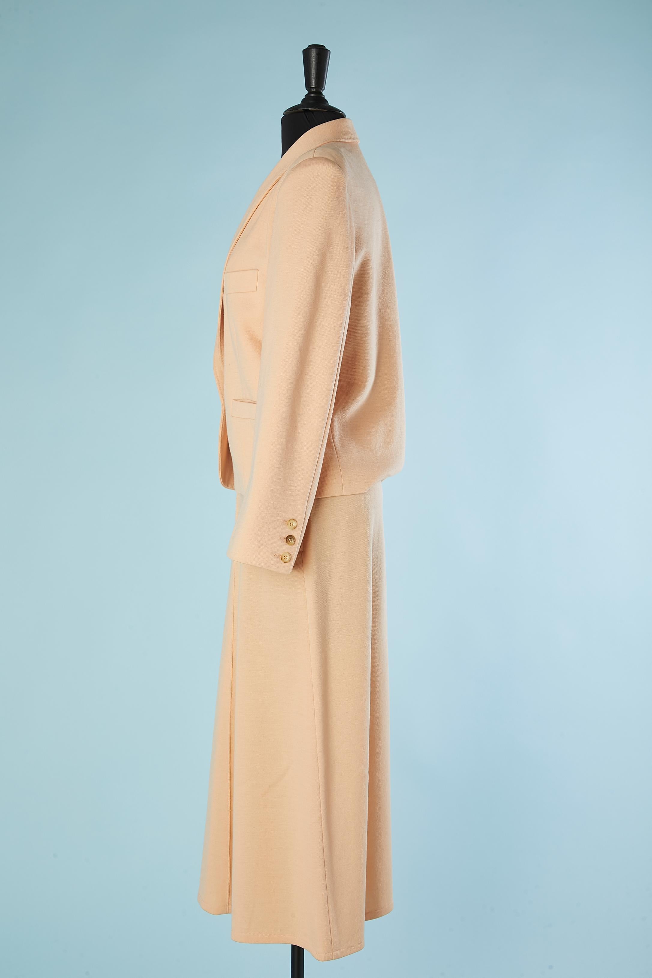 Women's Pale pink wool jersey skirt-suit Sonia Rykiel  For Sale