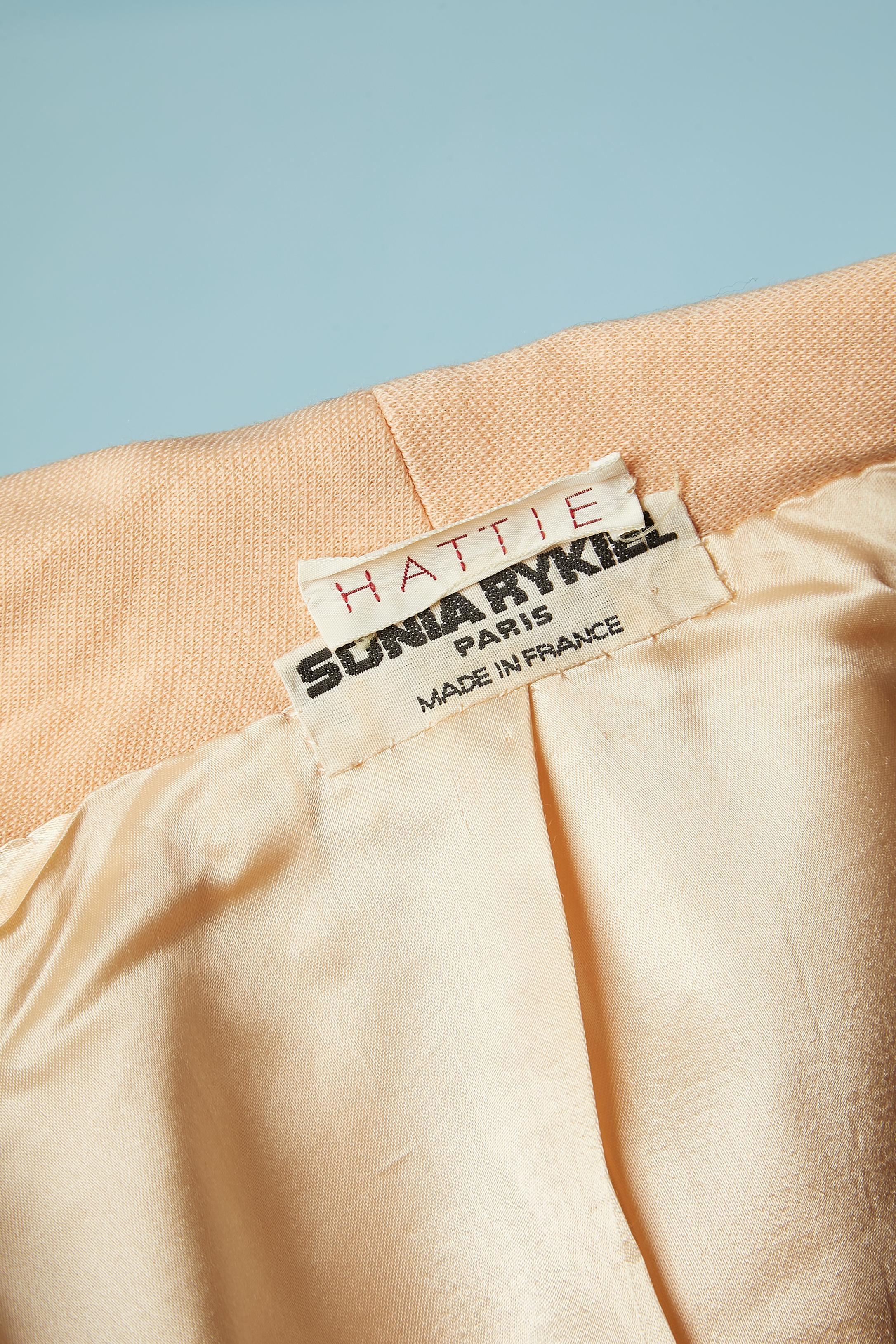 Pale pink wool jersey skirt-suit Sonia Rykiel  For Sale 2
