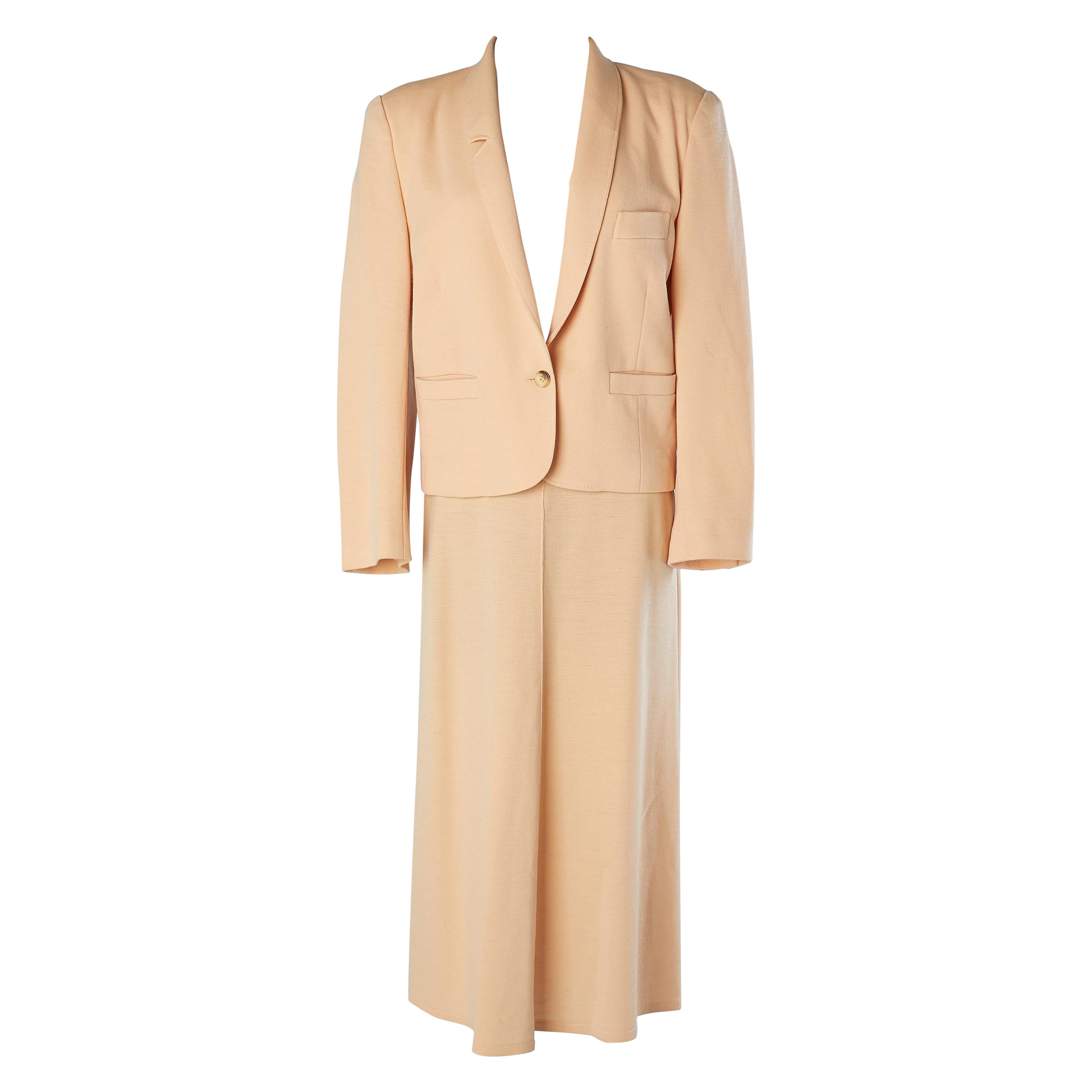 Traje-falda de jersey de lana rosa palo Sonia Rykiel