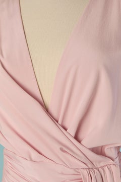 Pale pink wrapped and draped silk cocktail dress ALEXANDRE VAUTHIER