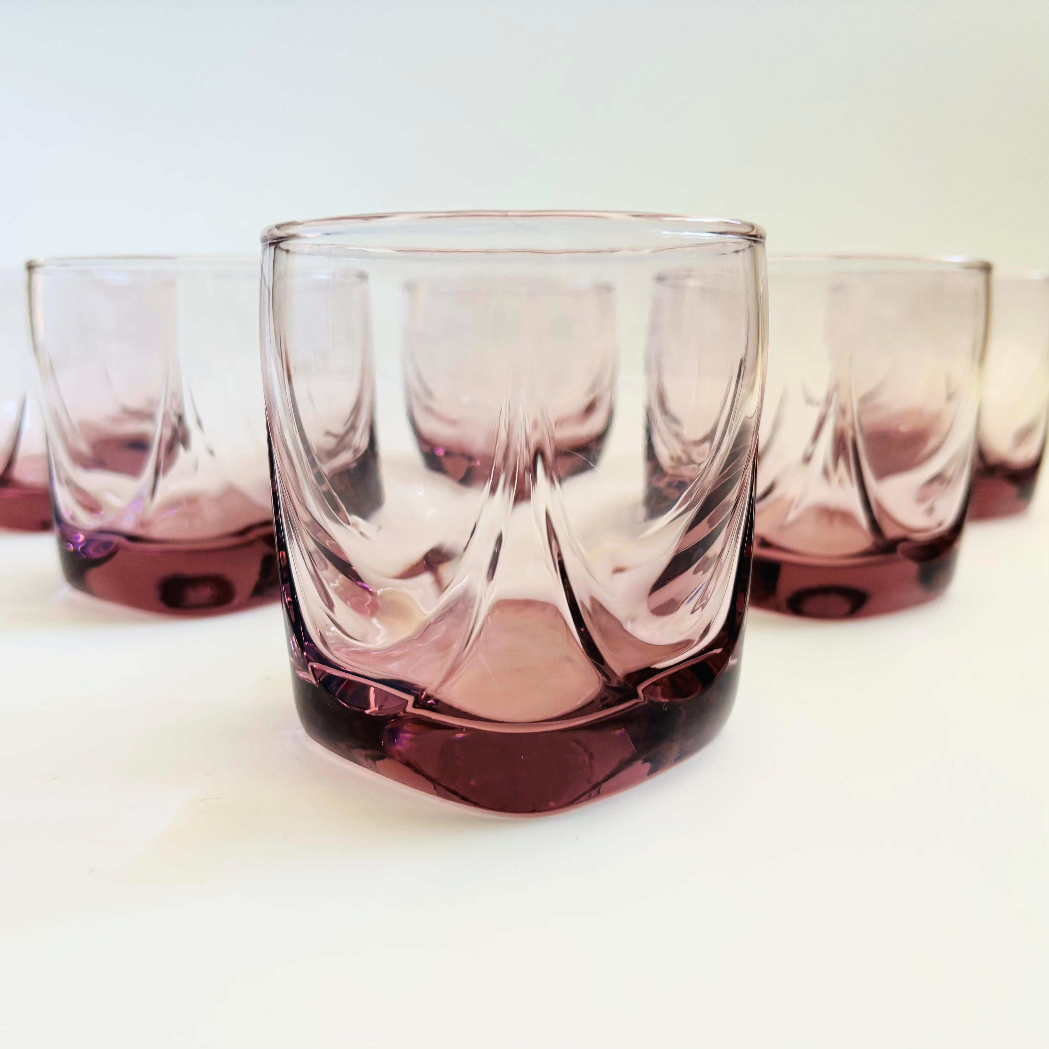 Vasos Bajos Morado Pálido - Juego de 6 - Libbey Ciruela Imperial Estadounidense en venta