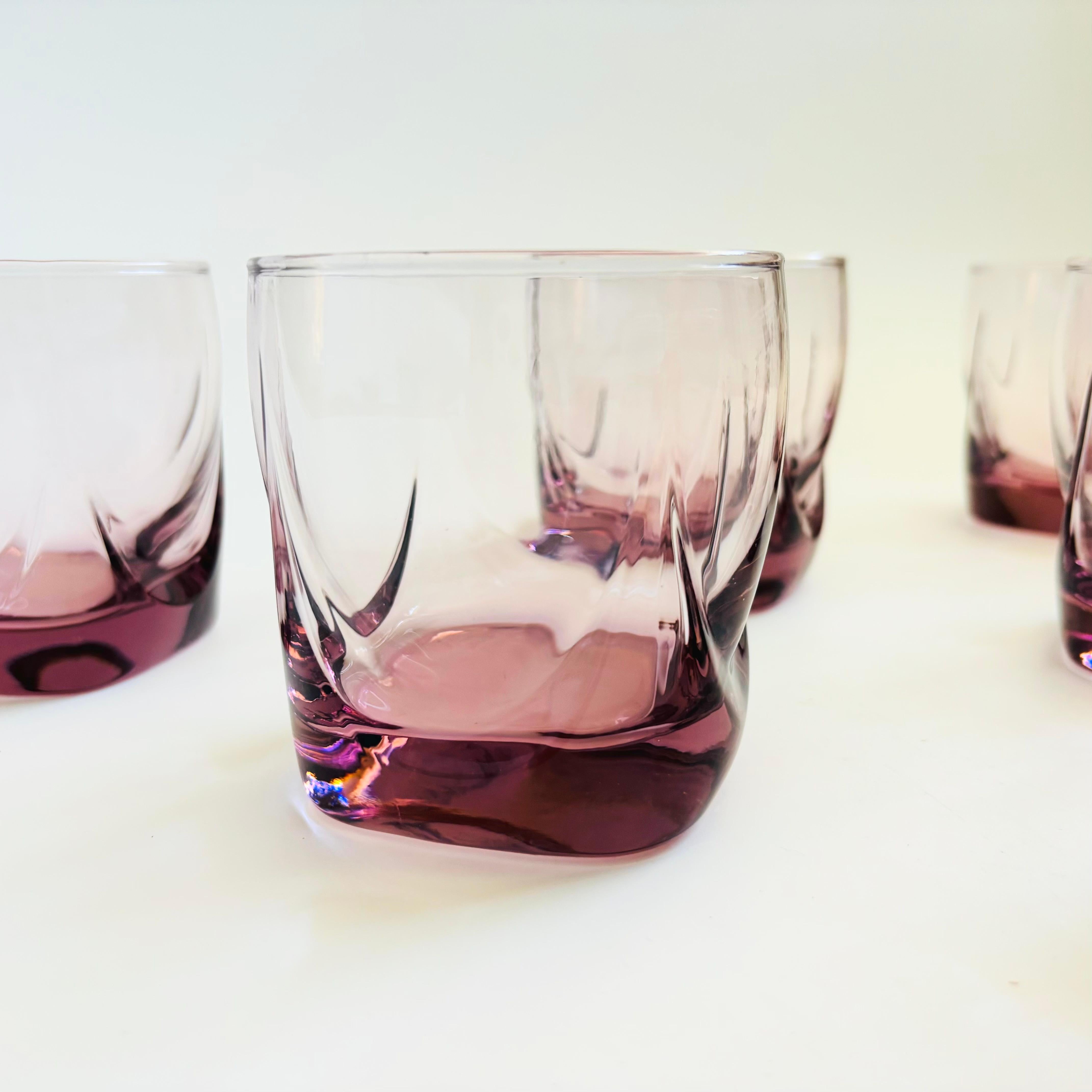 Vasos Bajos Morado Pálido - Juego de 6 - Libbey Ciruela Imperial en Bueno estado para la venta en Fairfield, CA
