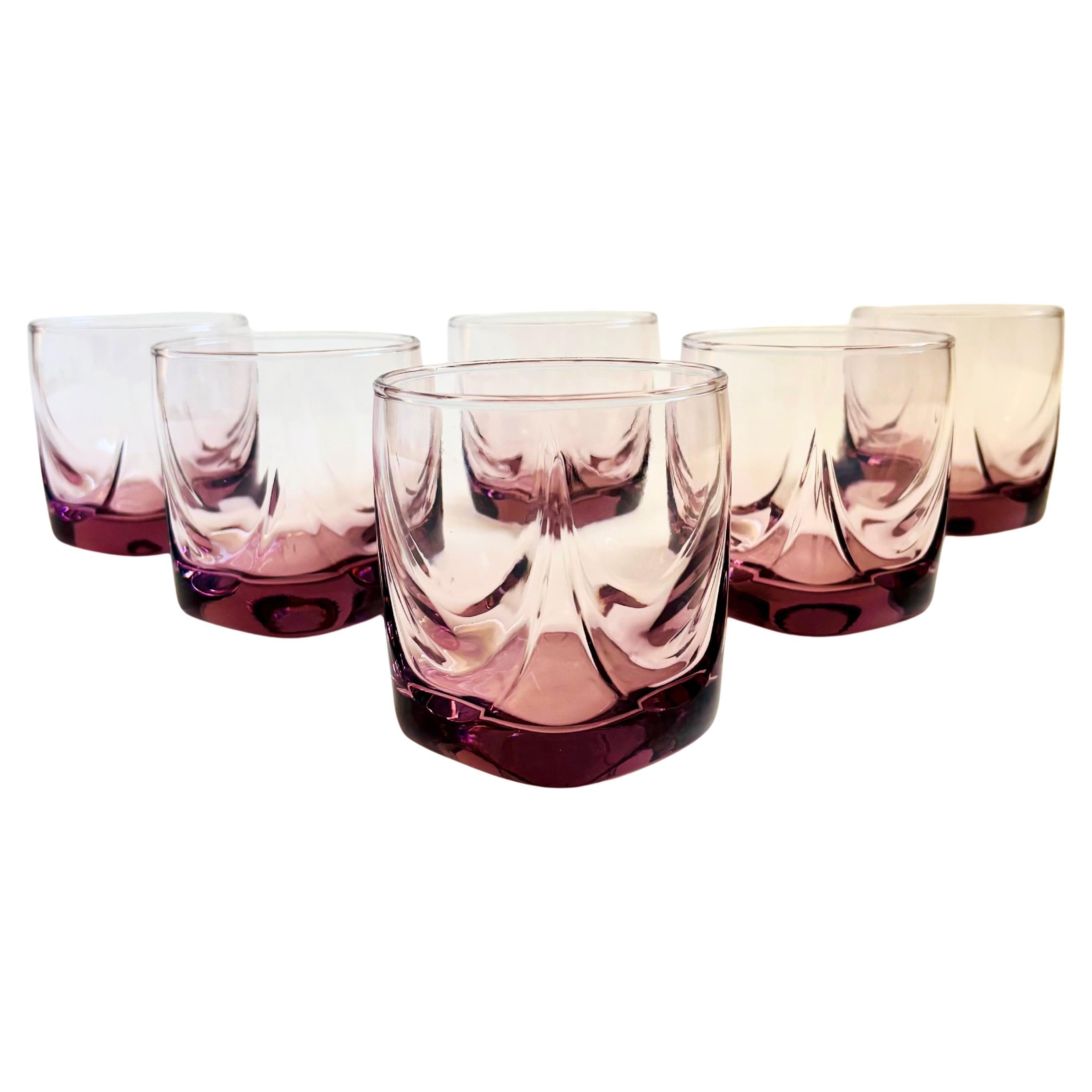 Vasos Bajos Morado Pálido - Juego de 6 - Libbey Ciruela Imperial en venta