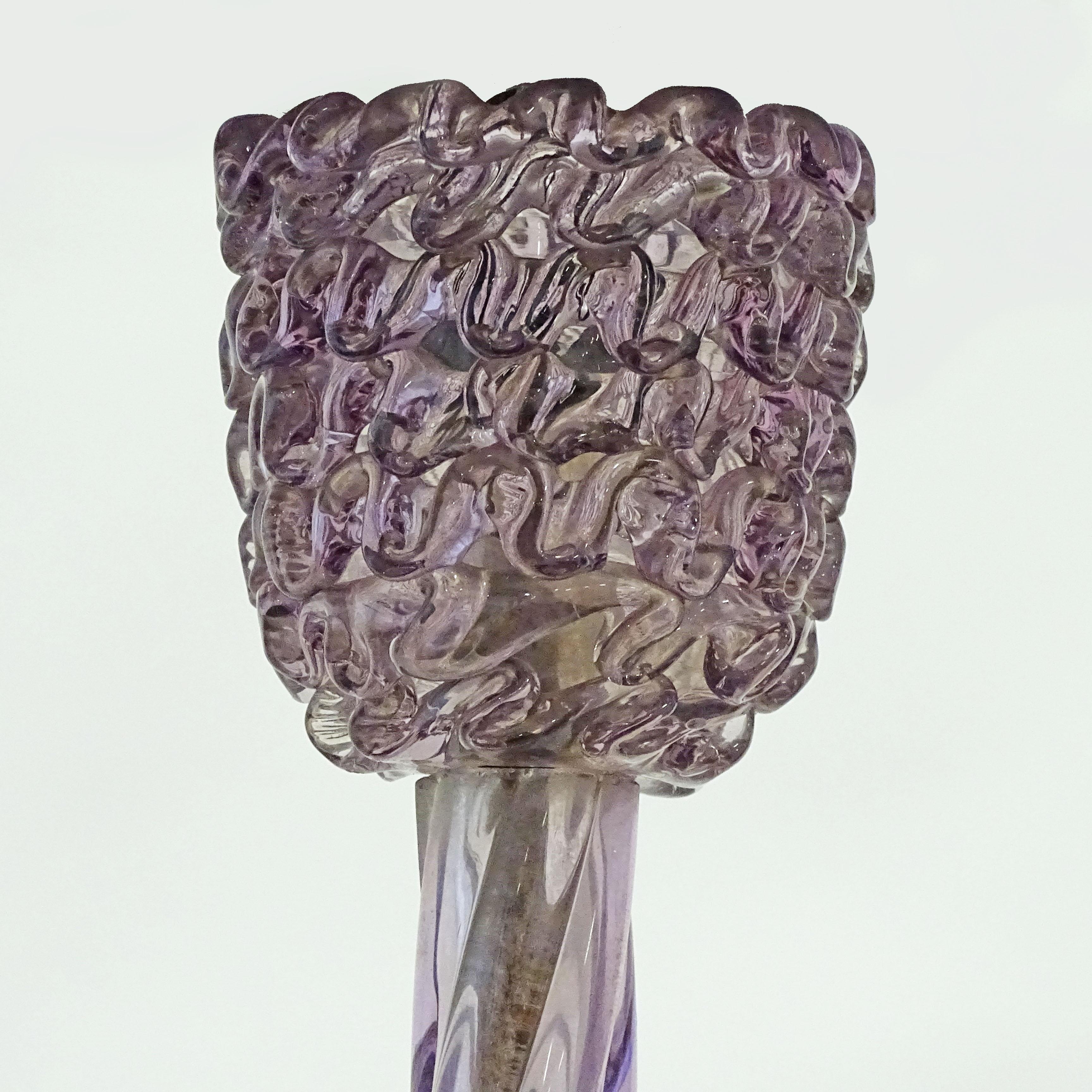 Mid-20th Century Pale purple Murano glass Crinolina pendant, Italy 1940s For Sale
