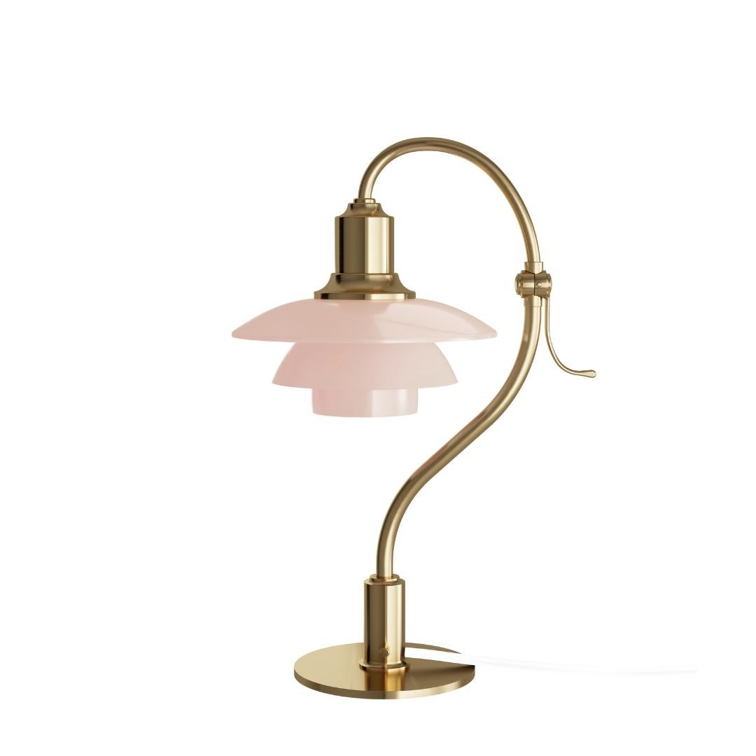 Lampe de bureau en verre 'PH 2/2 Question Mark' rose pâle pour Louis Poulsen Neuf - En vente à Glendale, CA