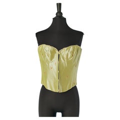 Corset en soie claire orné de broderies de roses LOLITA LEMPICKA