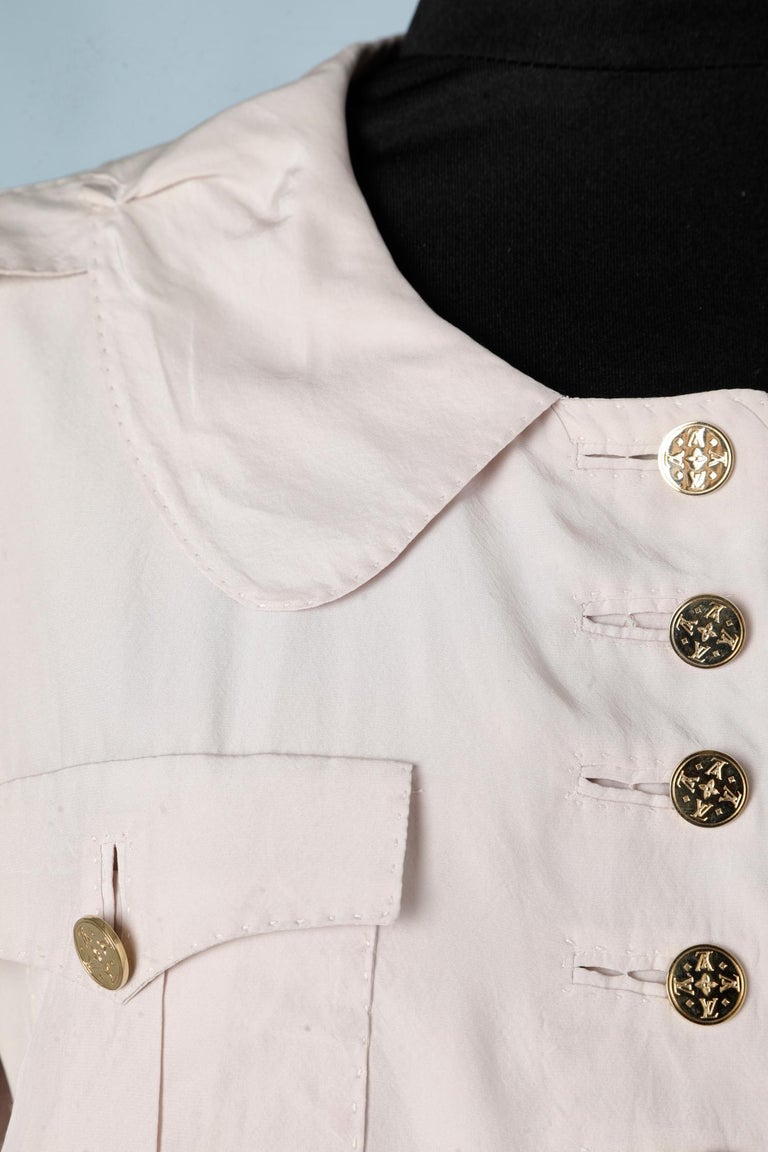 Pale silk jacket with gold buttons Louis Vuitton