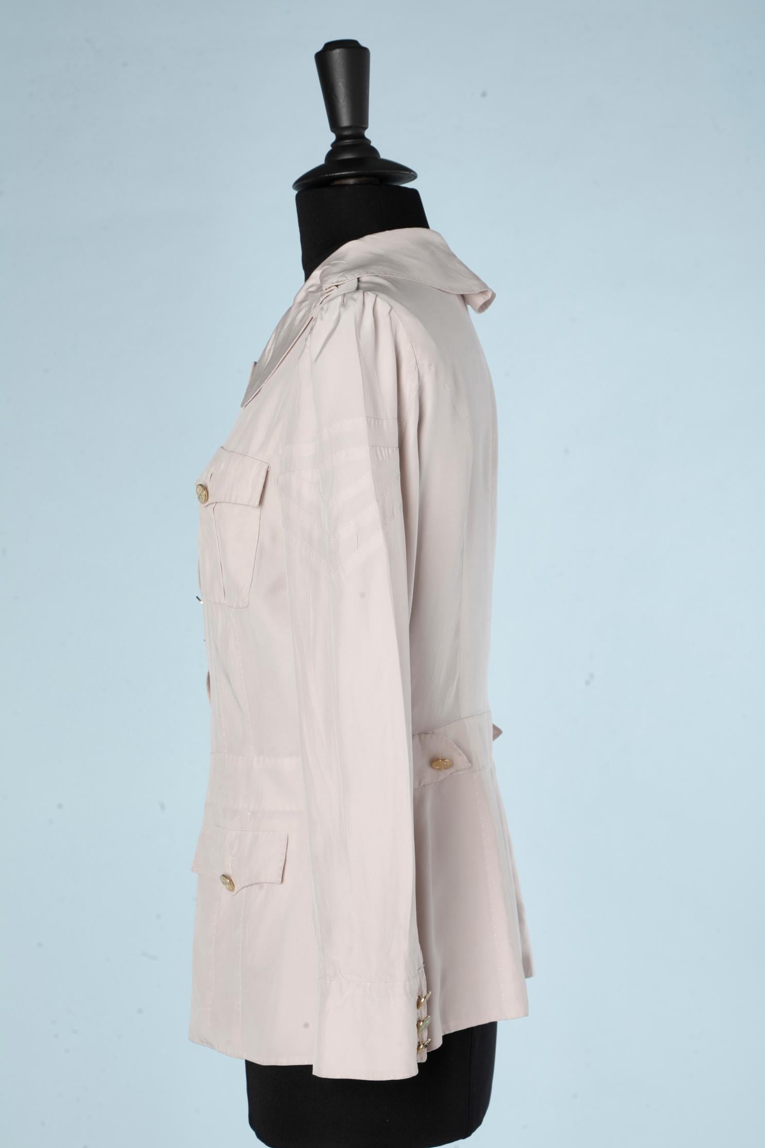 Pale silk jacket with gold buttons Louis Vuitton at 1stDibs louis vuitton neck tag, white