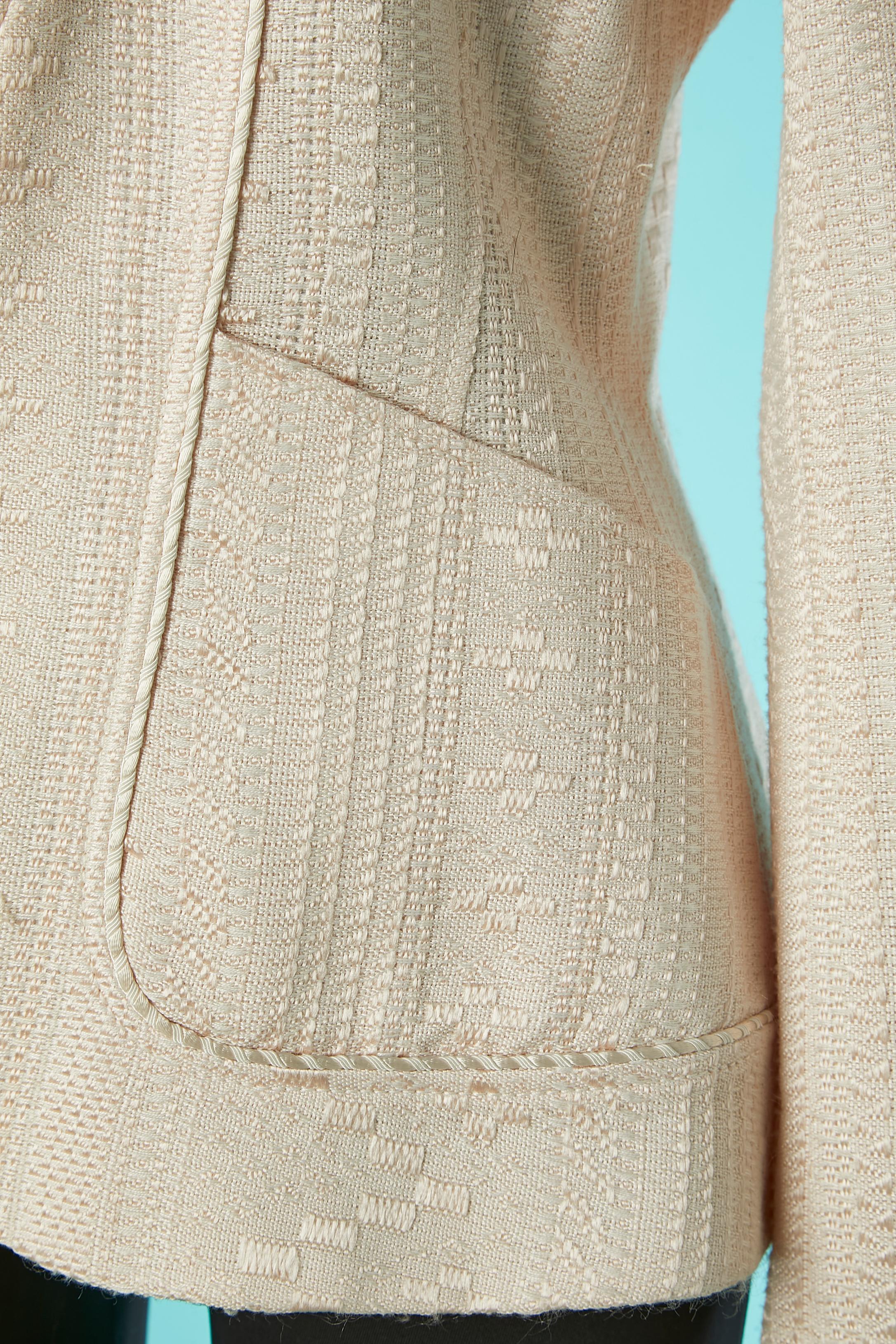 Beige Pale single-breasted jacquard jacket Christian Lacroix For Sale