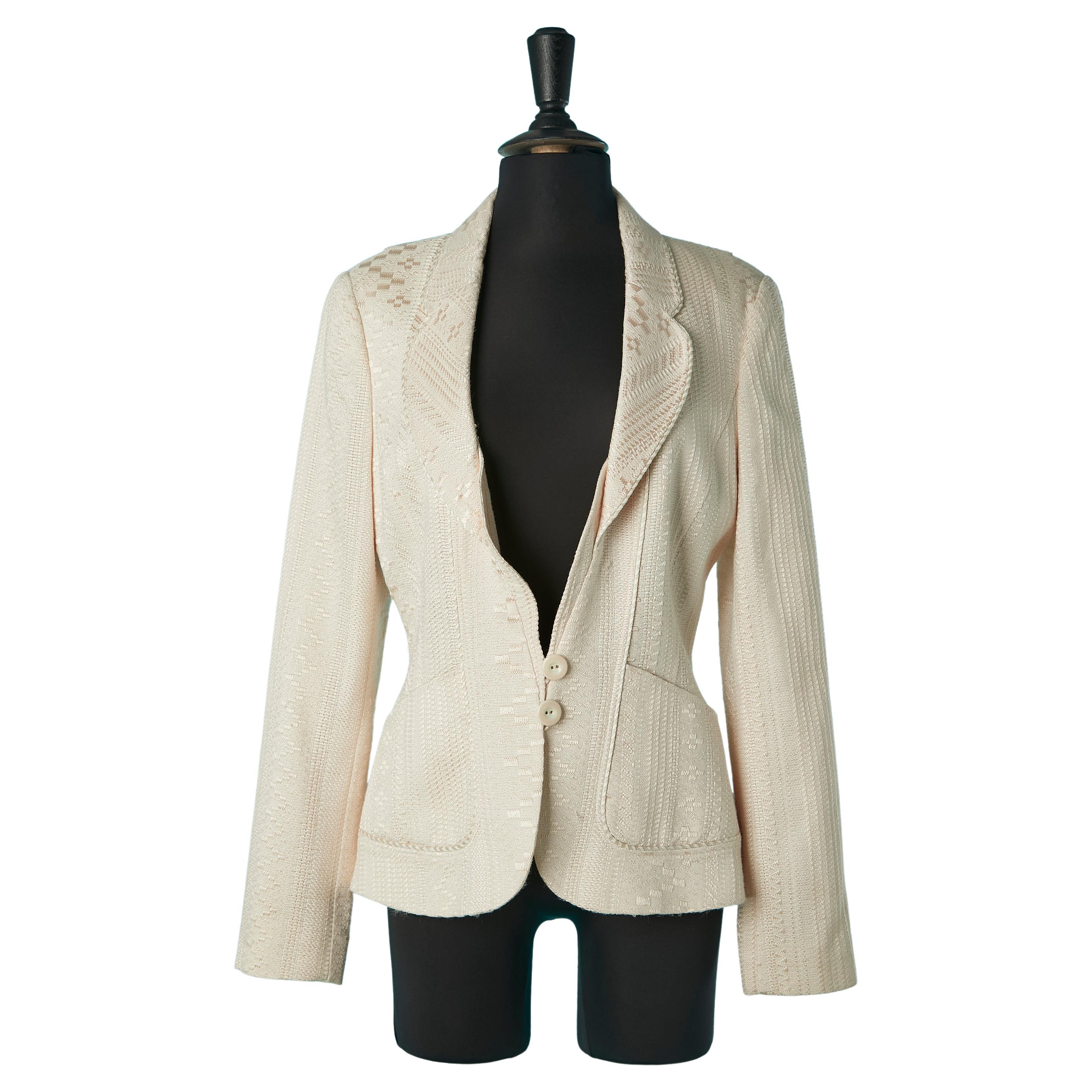 Pale single-breasted jacquard jacket Christian Lacroix  For Sale