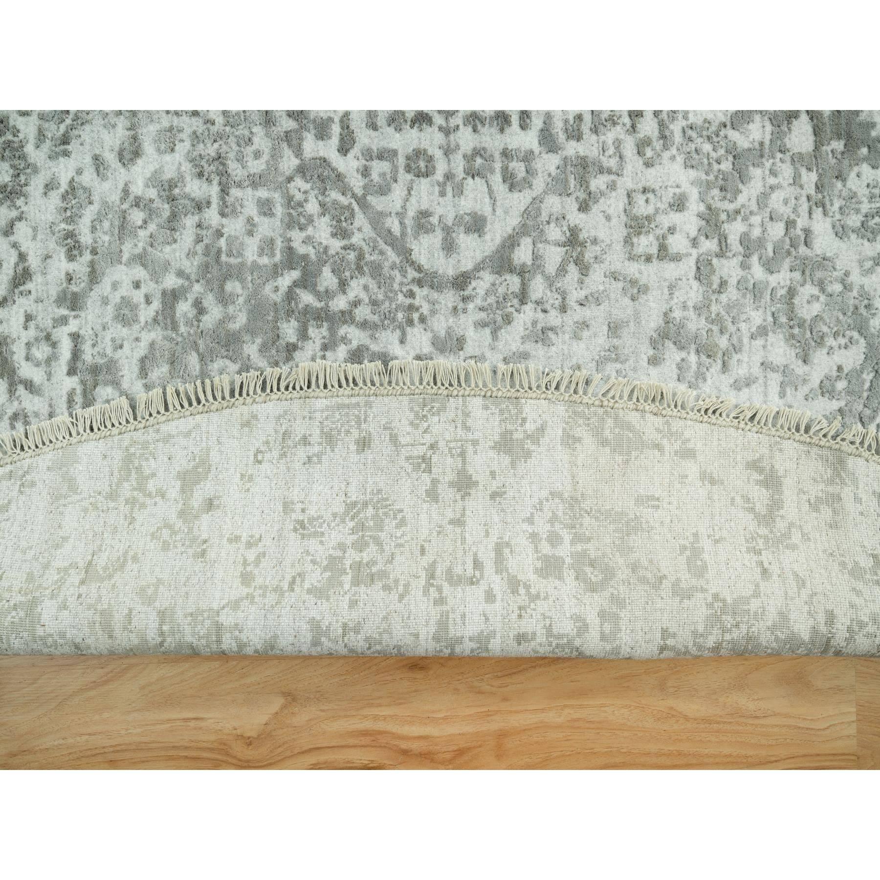 Indiano Tappeto persiano Pale Smoke Gray Soft to Touch Knots Rugs 13'10
