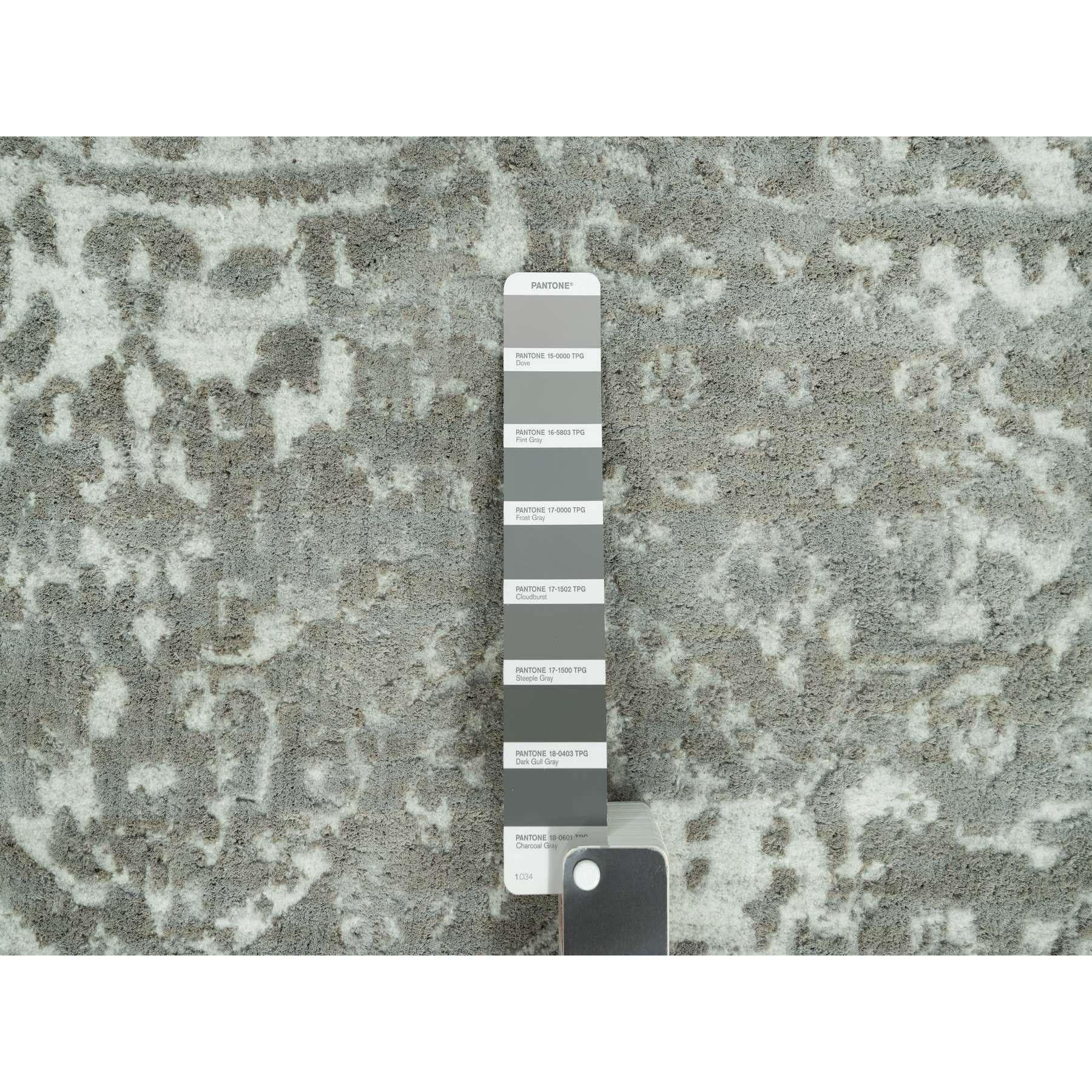 XXI secolo e contemporaneo Tappeto persiano Pale Smoke Gray Soft to Touch Knots Rugs 13'10