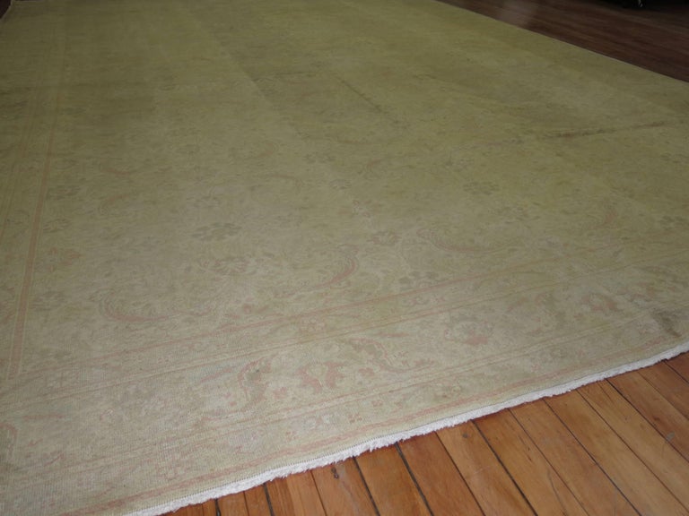 Pale Turkish Room size Rug For Sale at 1stDibs