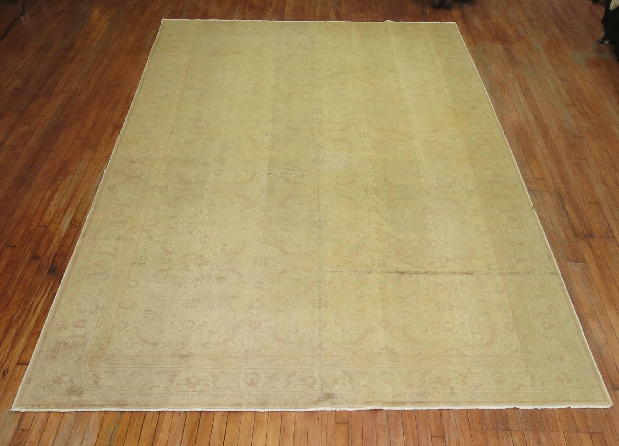 Pale Turkish Room size Rug For Sale 6