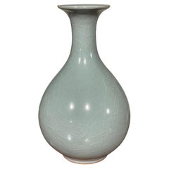 Pale Turquoise Classic Shape With Rounded Bottom Vase, China, Contemporary