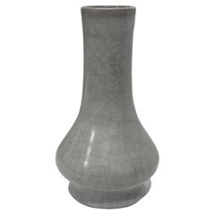 Pale Turquoise Contrast Crackle Funnel Neck Vase, China, Contemporary