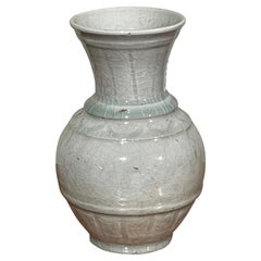 Pale Turquoise Decorative V Design Vase, China, Contemporary