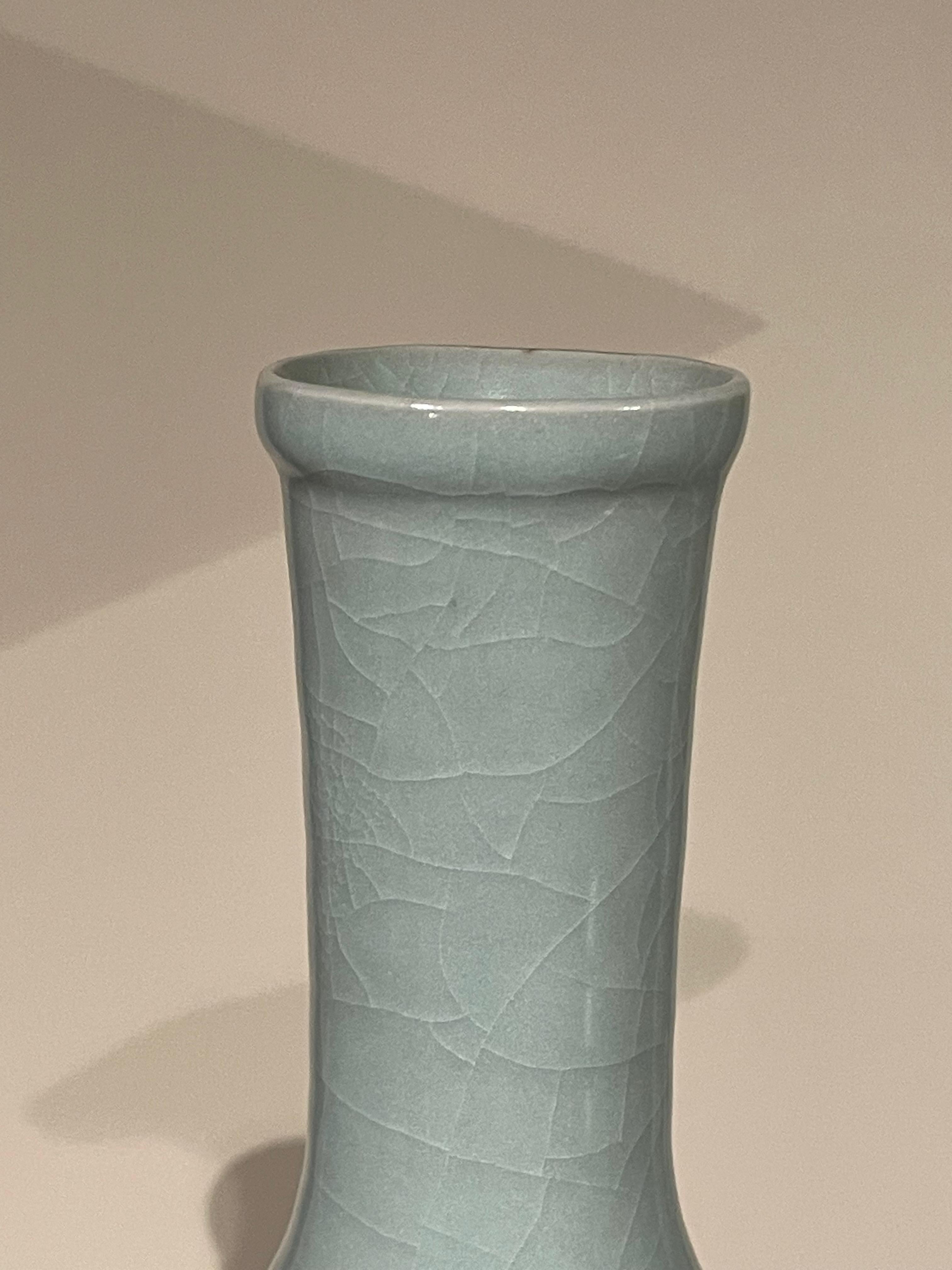 Contemporary Chinese pale turquoise vase.
Funnel neck design.
Large collection available with varying sizes and shapes.
ARRIVING APRIL