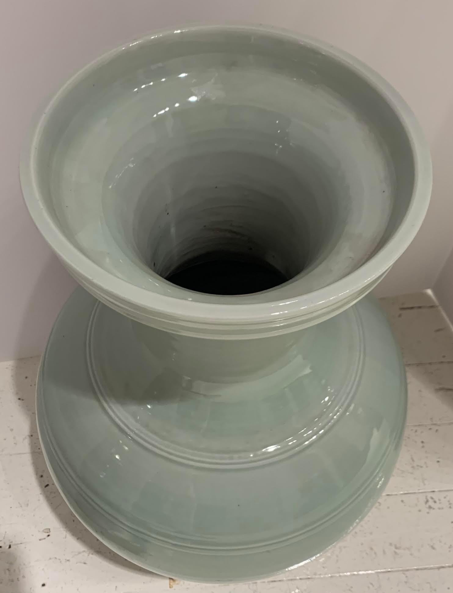 Pale Turquoise Large Pair Vases, China, Contemporary In New Condition In New York, NY