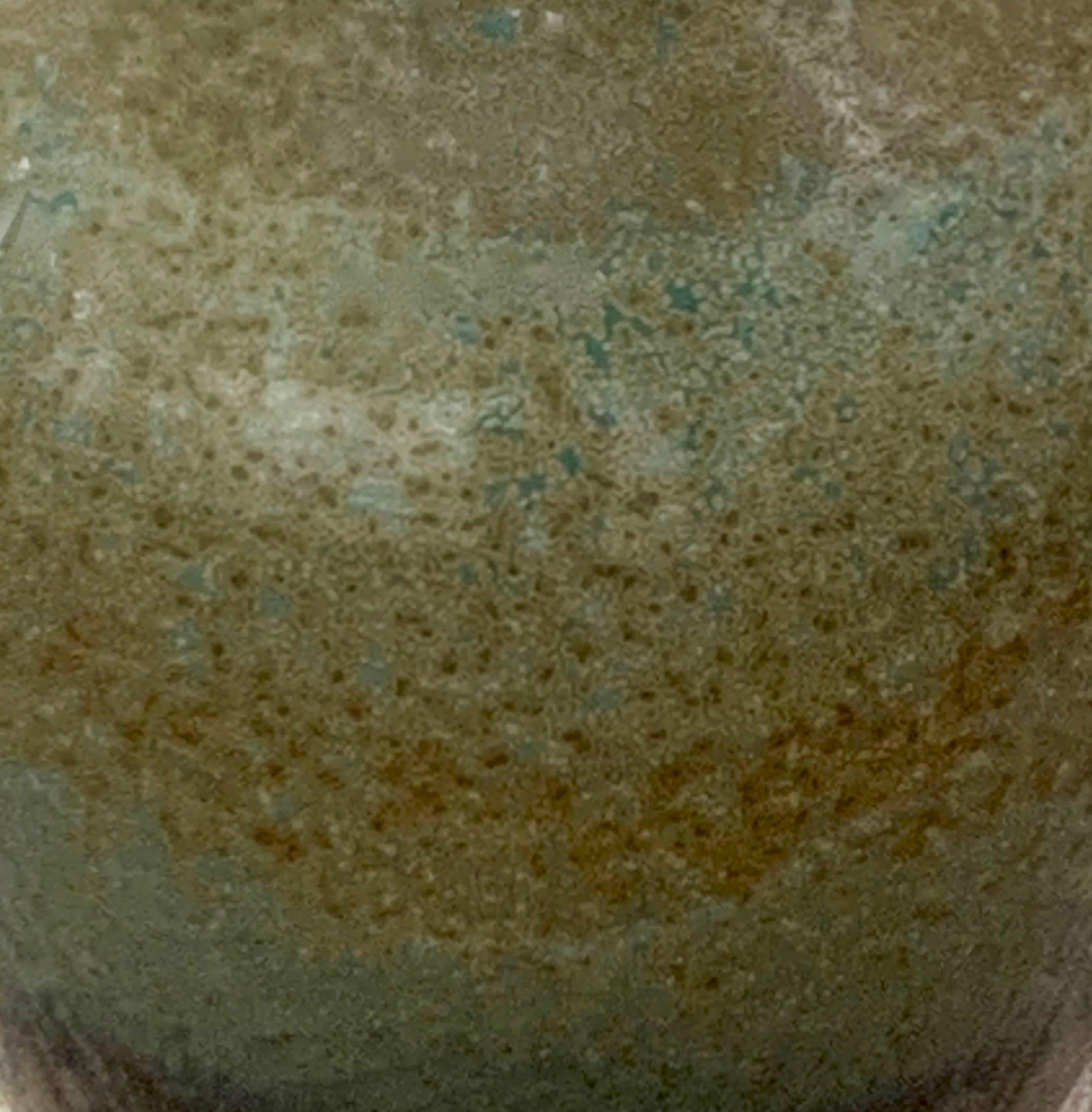 Pale Turquoise Speckle Glaze Porcelain Vase, China, Contemporary In New Condition For Sale In New York, NY