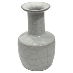 Pale Turquoise With Contrast Crackle Bottle Shape Vase, China, Contemporary